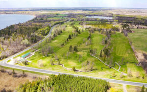 Aerial view of blackduck golf course holes