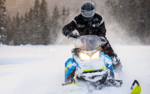 Snowmobiling in Northern Minnesota on the trails in Blackduck